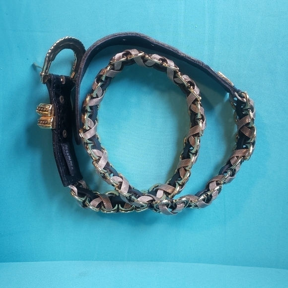 HP. Naani Made In Italy Chain And Leather Belt - Picture 2 of 14